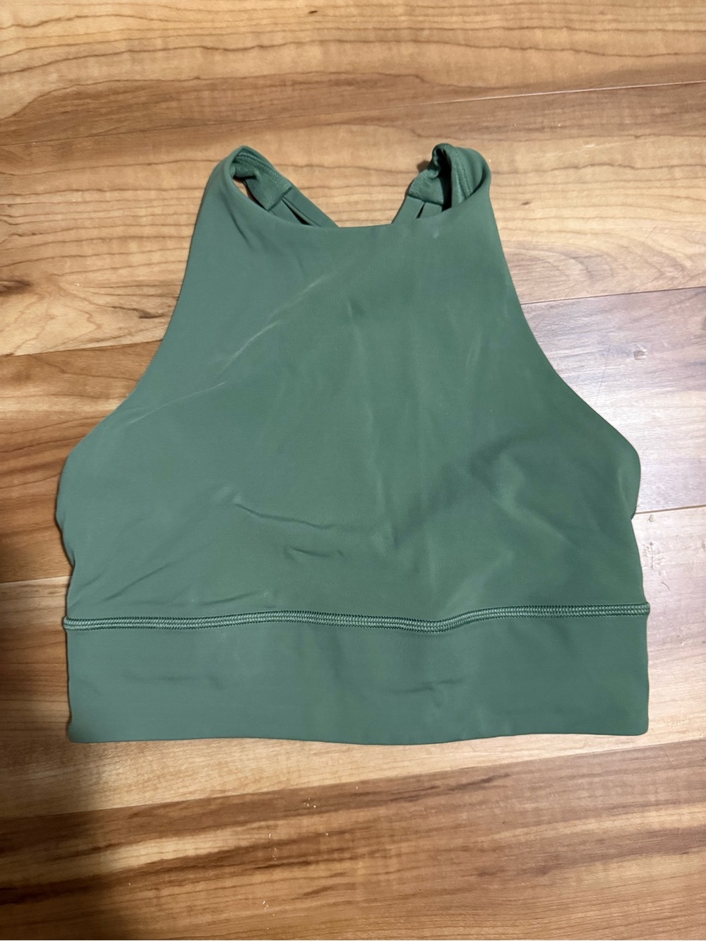 Lululemon High Neck Olive Green Sports Bra Top